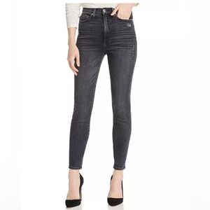 Alice and Olivia Good High Rise Distressed Ankle Skinny